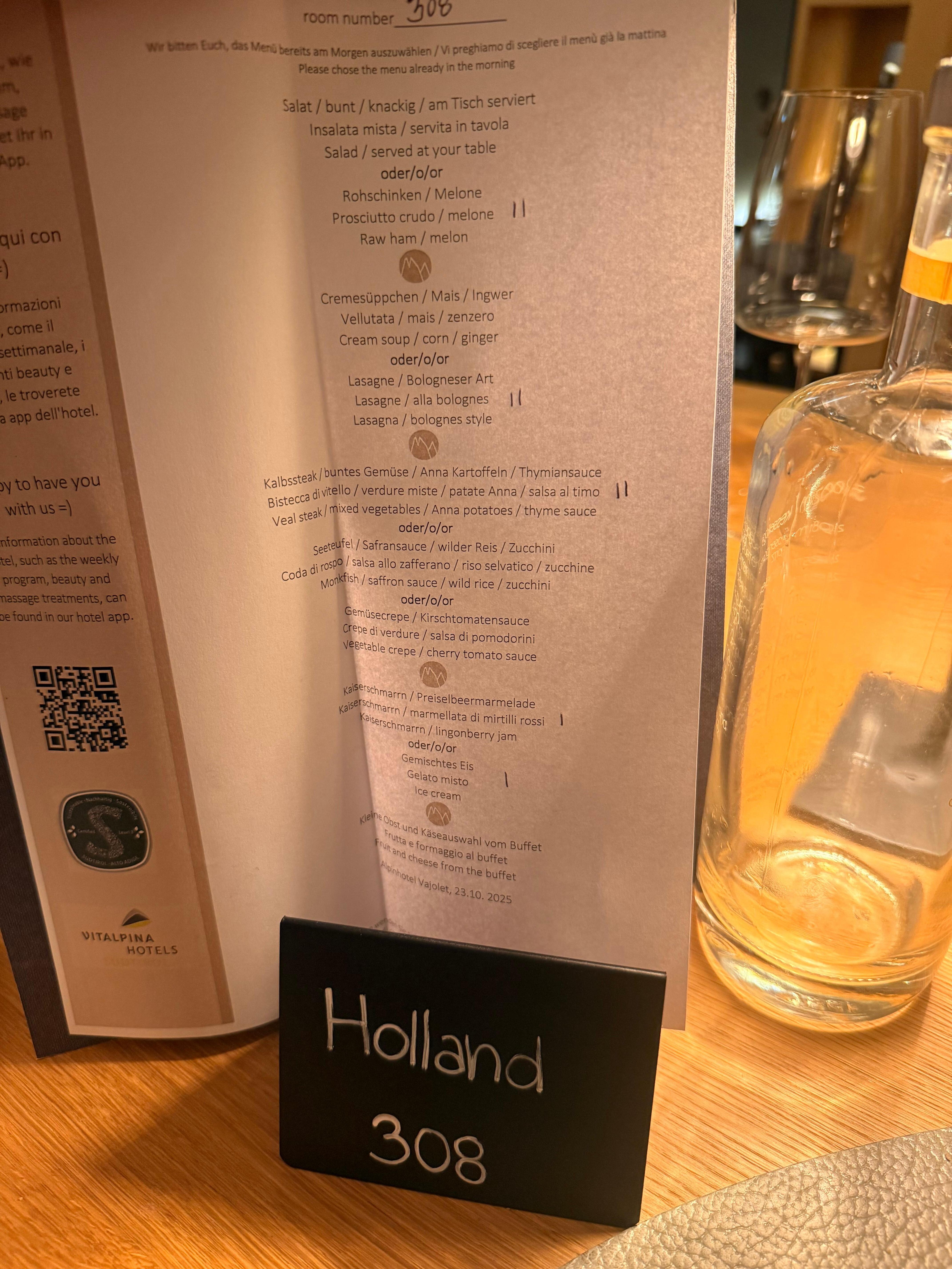 Dinner menu changes every night :)