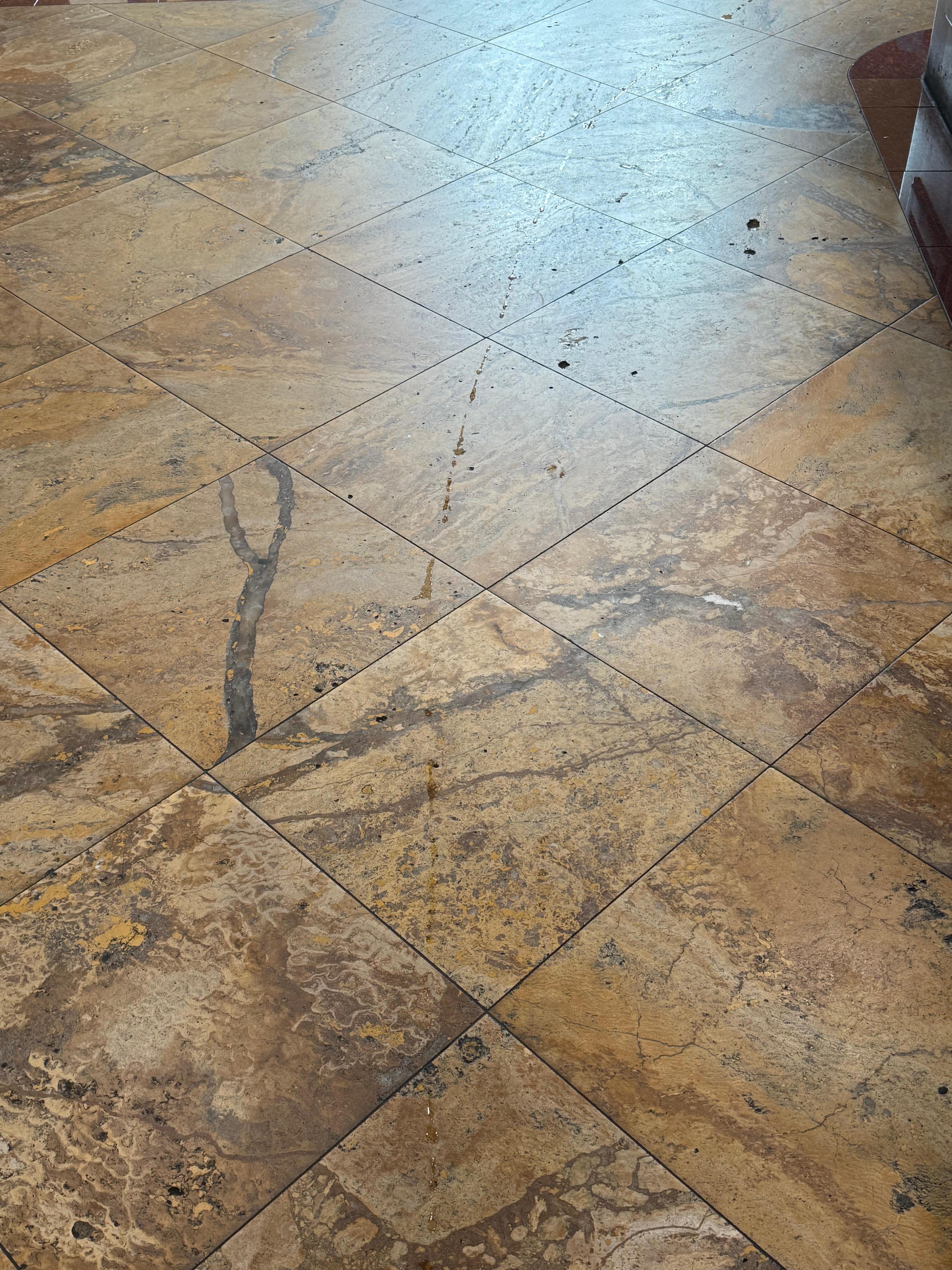 Water on lobby floor 