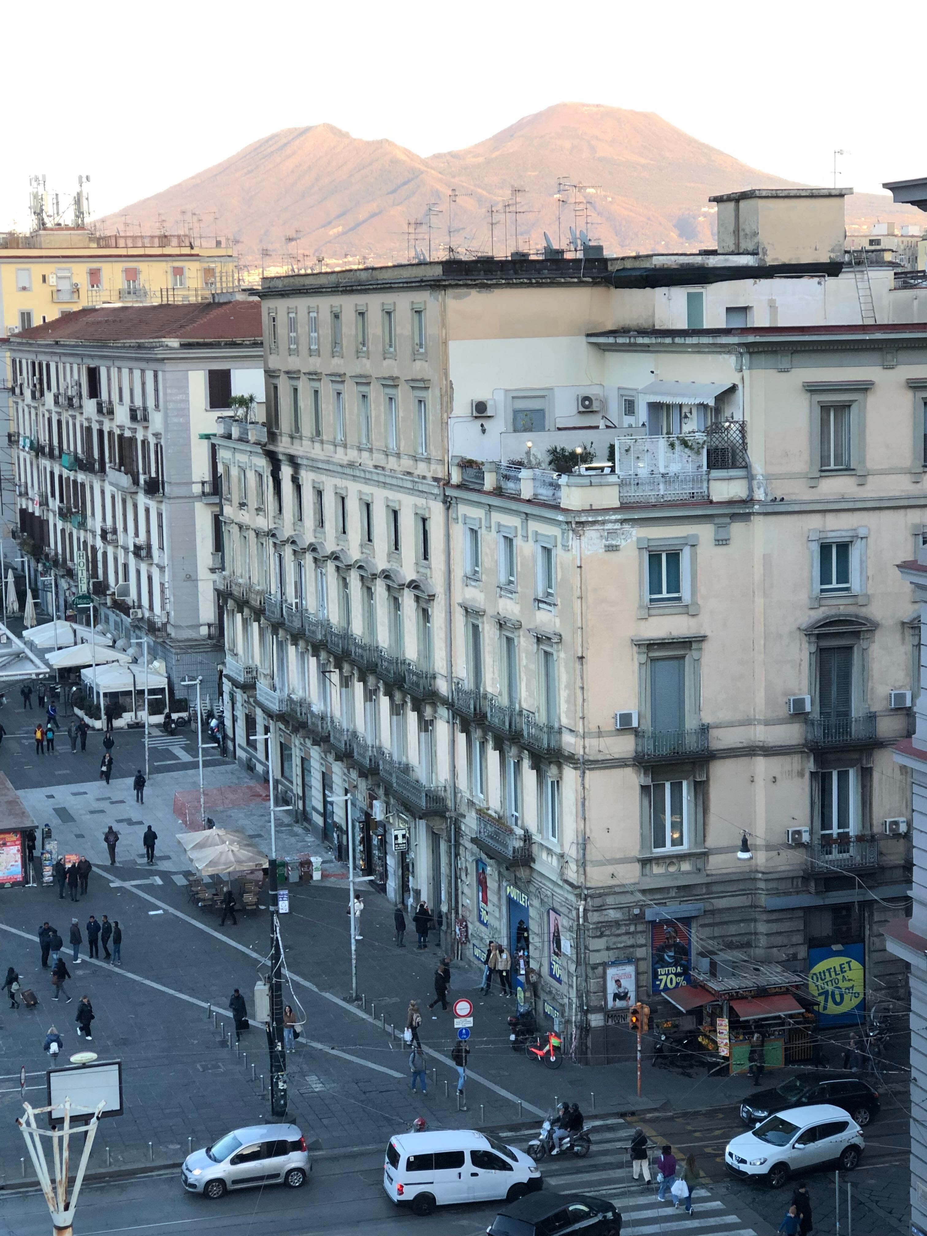 View of Vesuvius from our window 