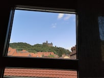 Blick von meiner Wohnung aus auf das Schloss Wernigerode.