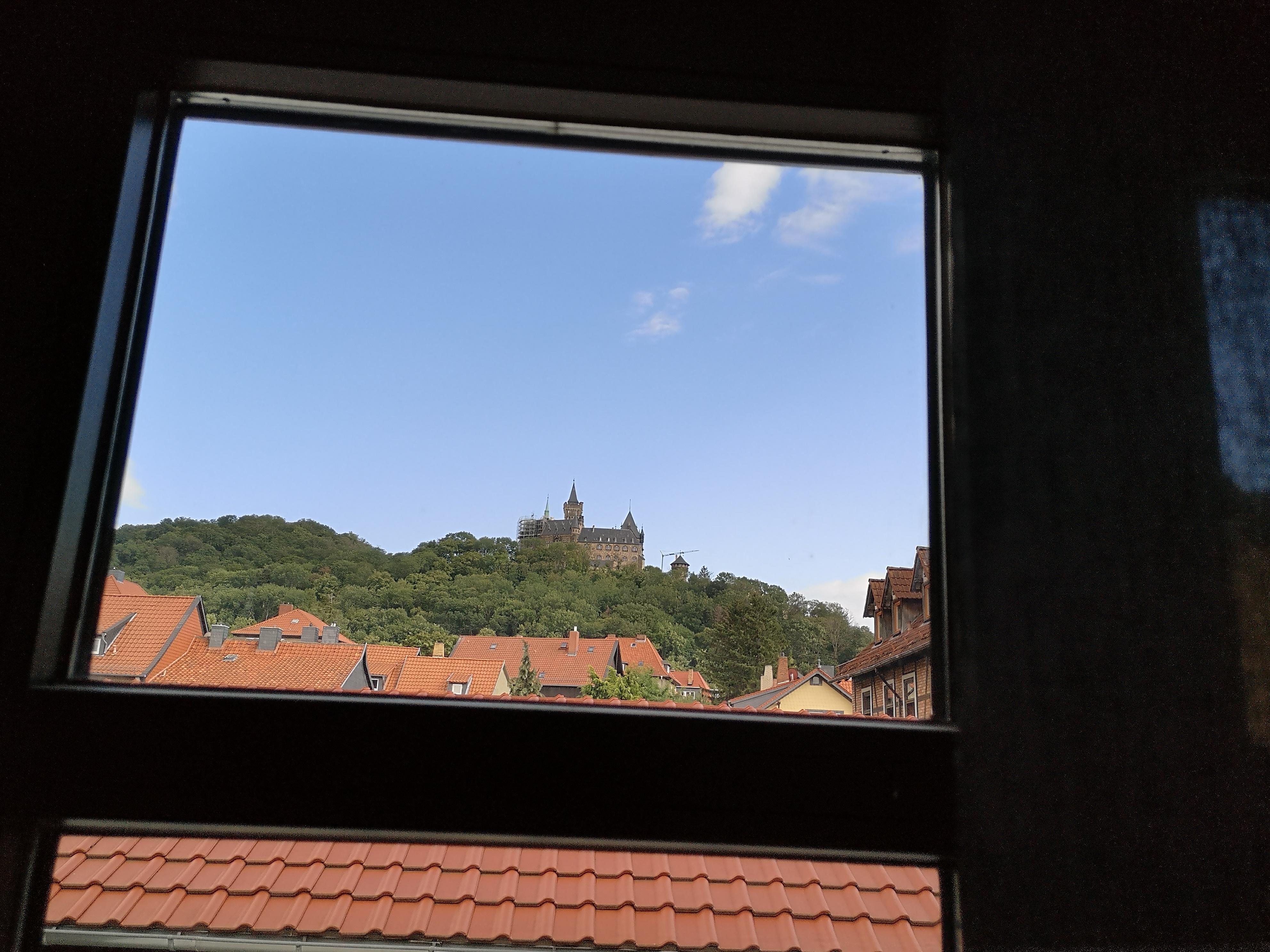 Blick von meiner Wohnung aus auf das Schloss Wernigerode.