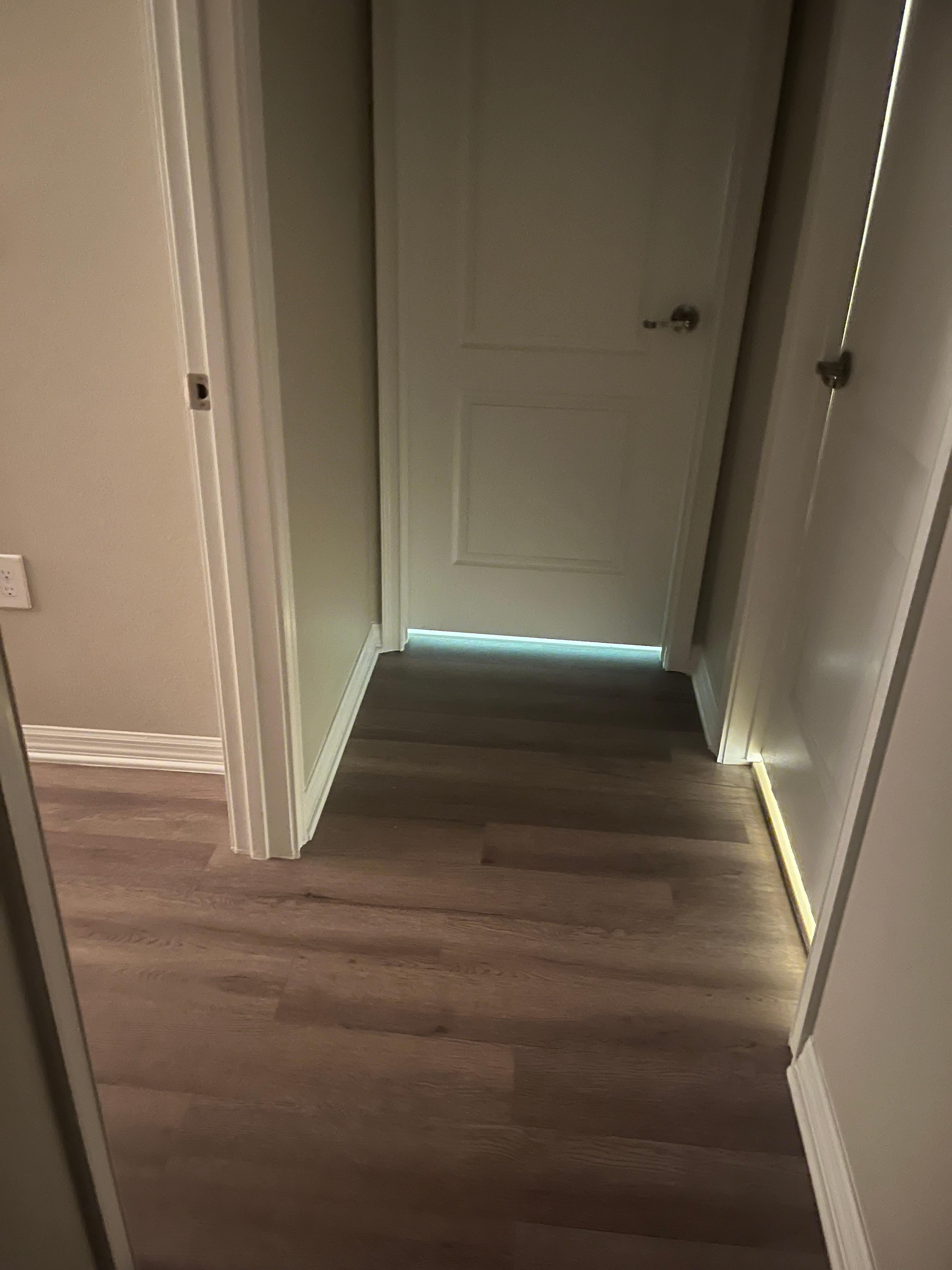 Light left on to the locked room.