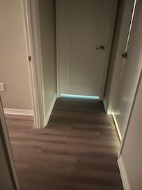 Light left on to the locked room.