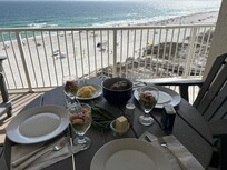 Eating on the balcony