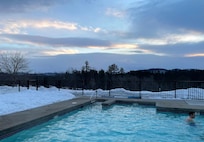 What a treat to swim on a winter day in a heated pool