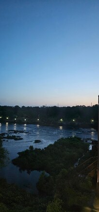 View of the river at night