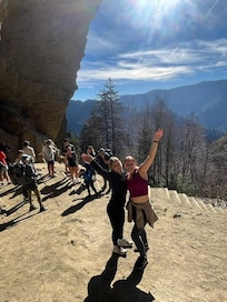 Yes, We climbed a mountain to see the cave!