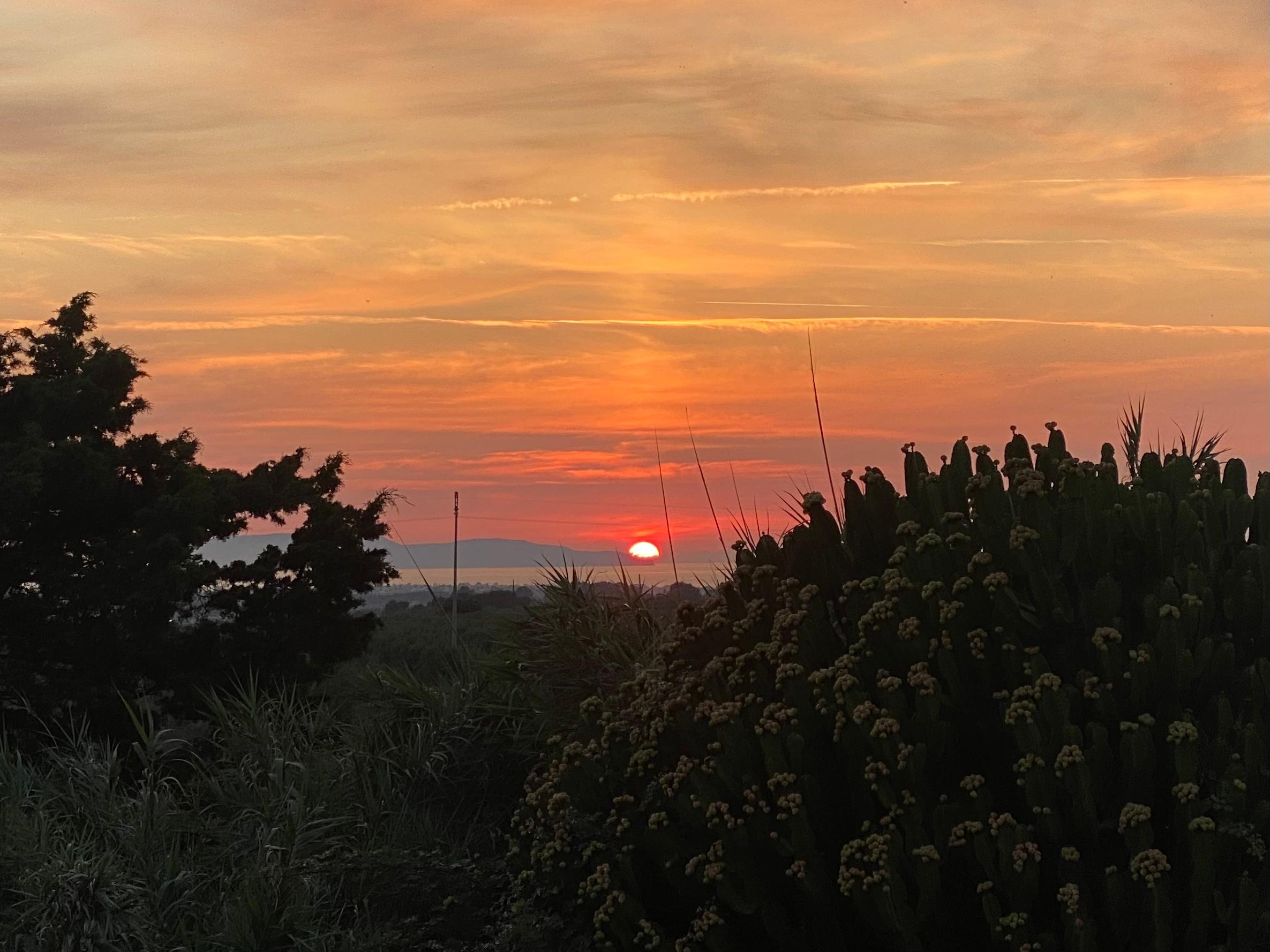 Udsigt til solnedgang fra værelsen