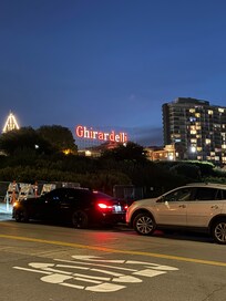 Right outside the hotel is Ghirardelli square