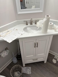 Bathroom not working and a construction zone