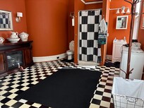 The large bathroom - problem was in finding a safe outlet.