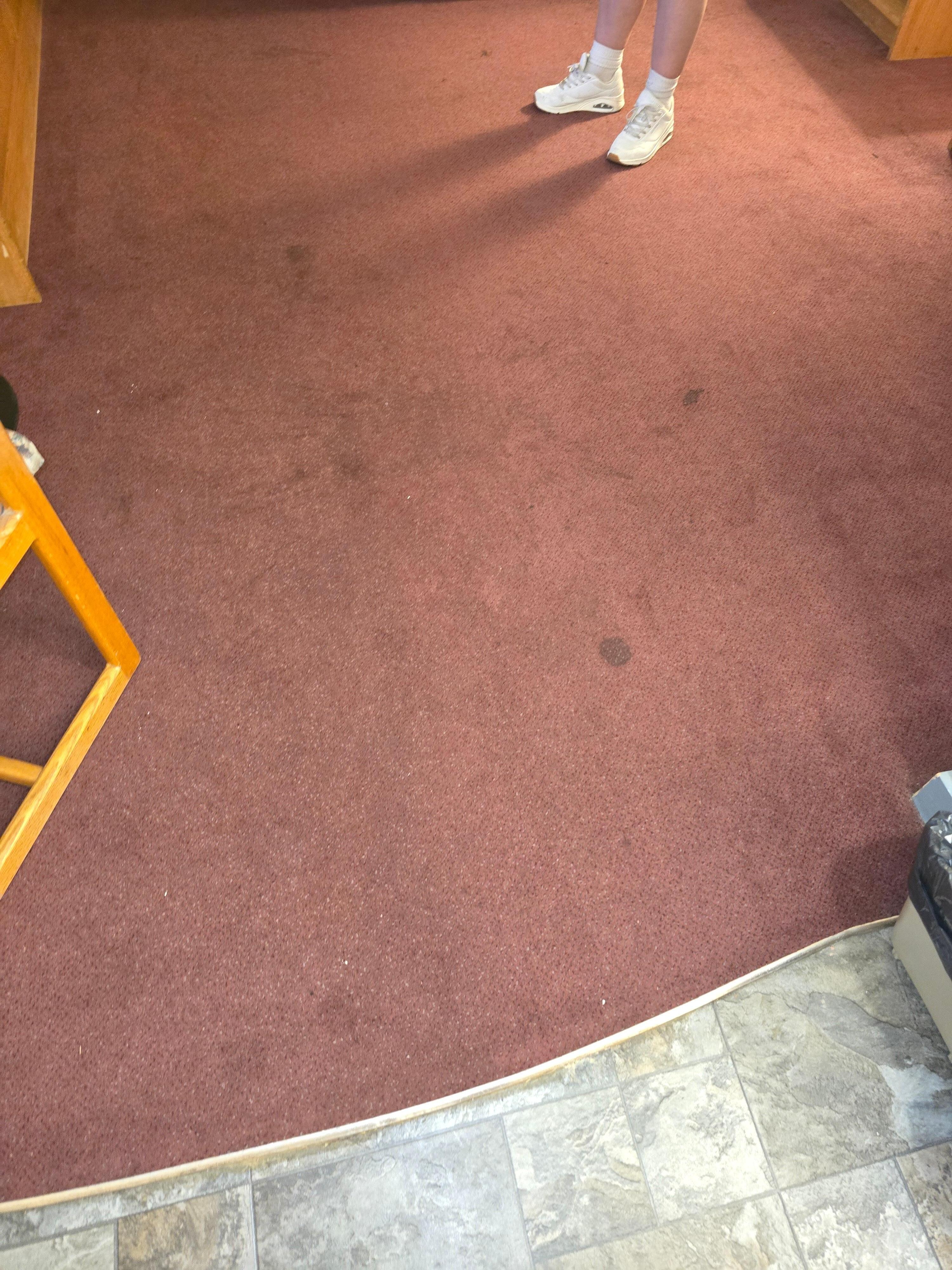 Carpet floor not vacuumed
