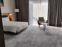 Room was big. Wheelchair could go around anywhere in room.