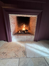 Fireplace in the room