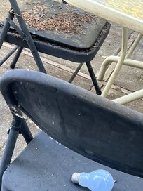 Patio furniture unusable.