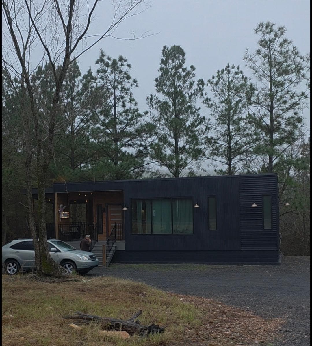 Exterior of cabin from road