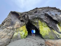 Beach caves on pebble beach