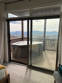 Hot tub view from the bedroom
