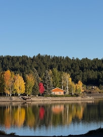 The lake is 1/2 block down the street.