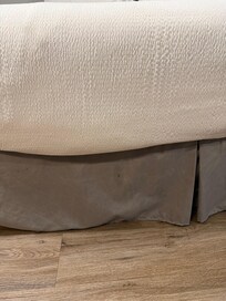 Soiled bed, skirting room one