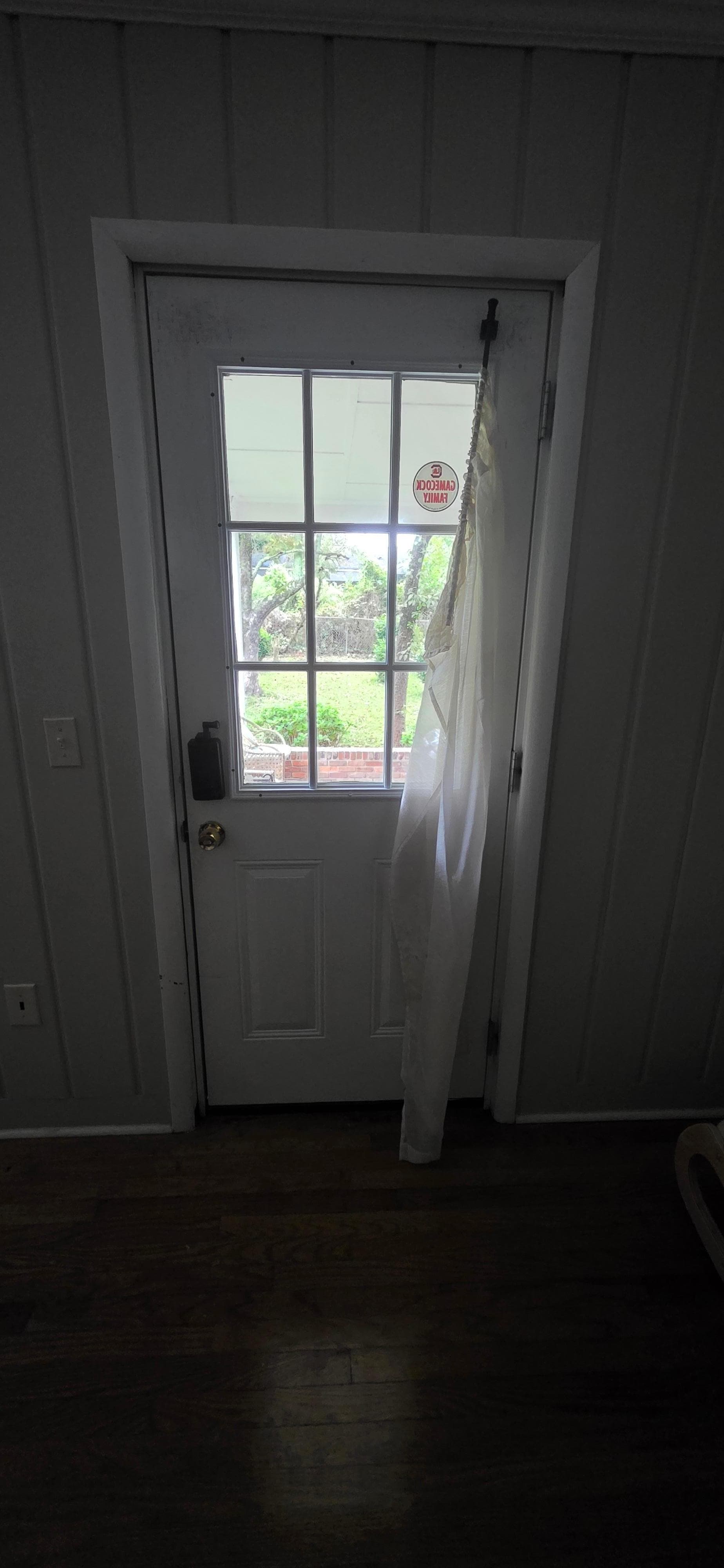 As soon as we walked in the house, the drape fell off. I gently touched the shower head to tilt it down, and it fell out of the wall