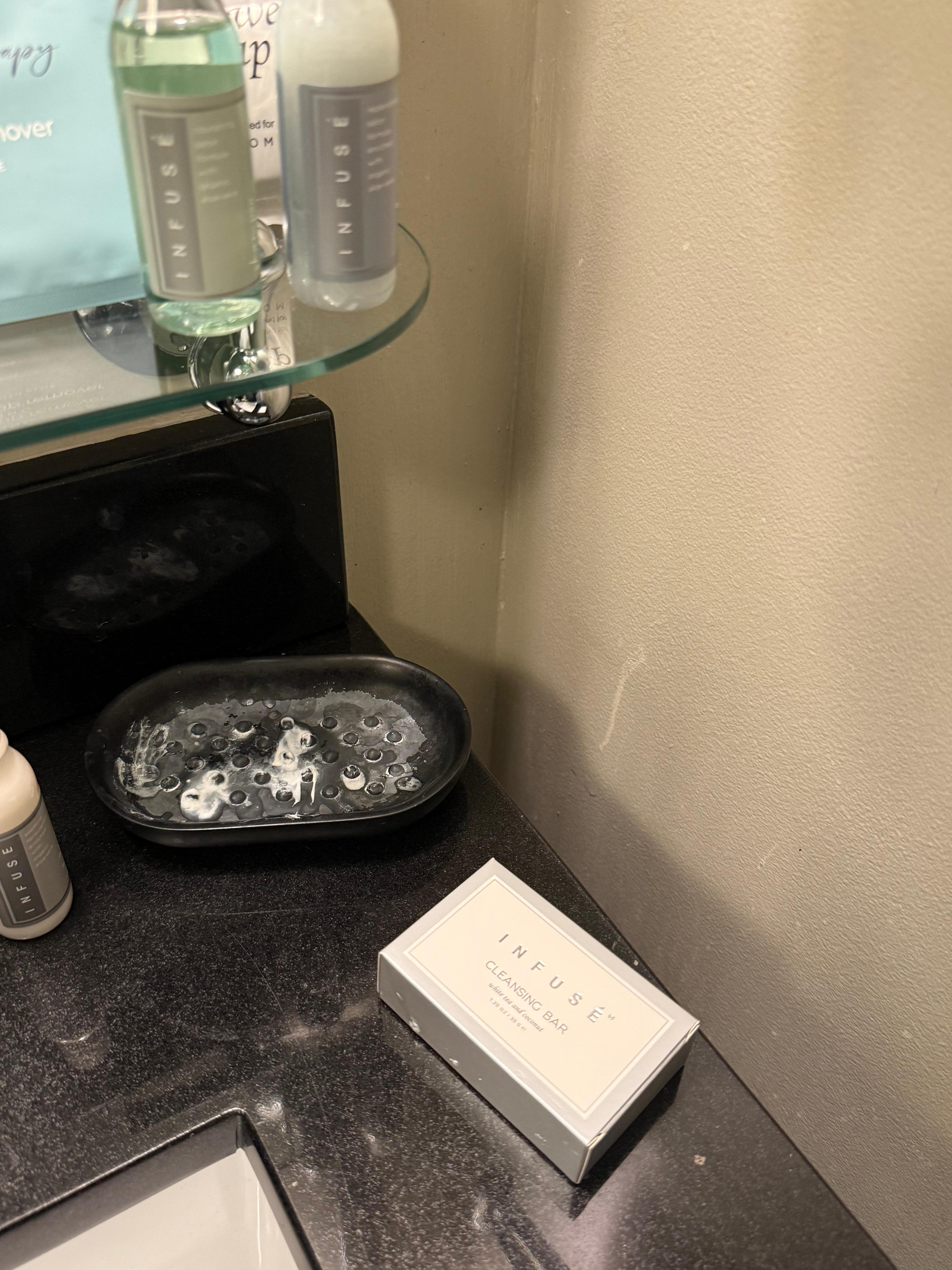 Soap dish when we walked in the room