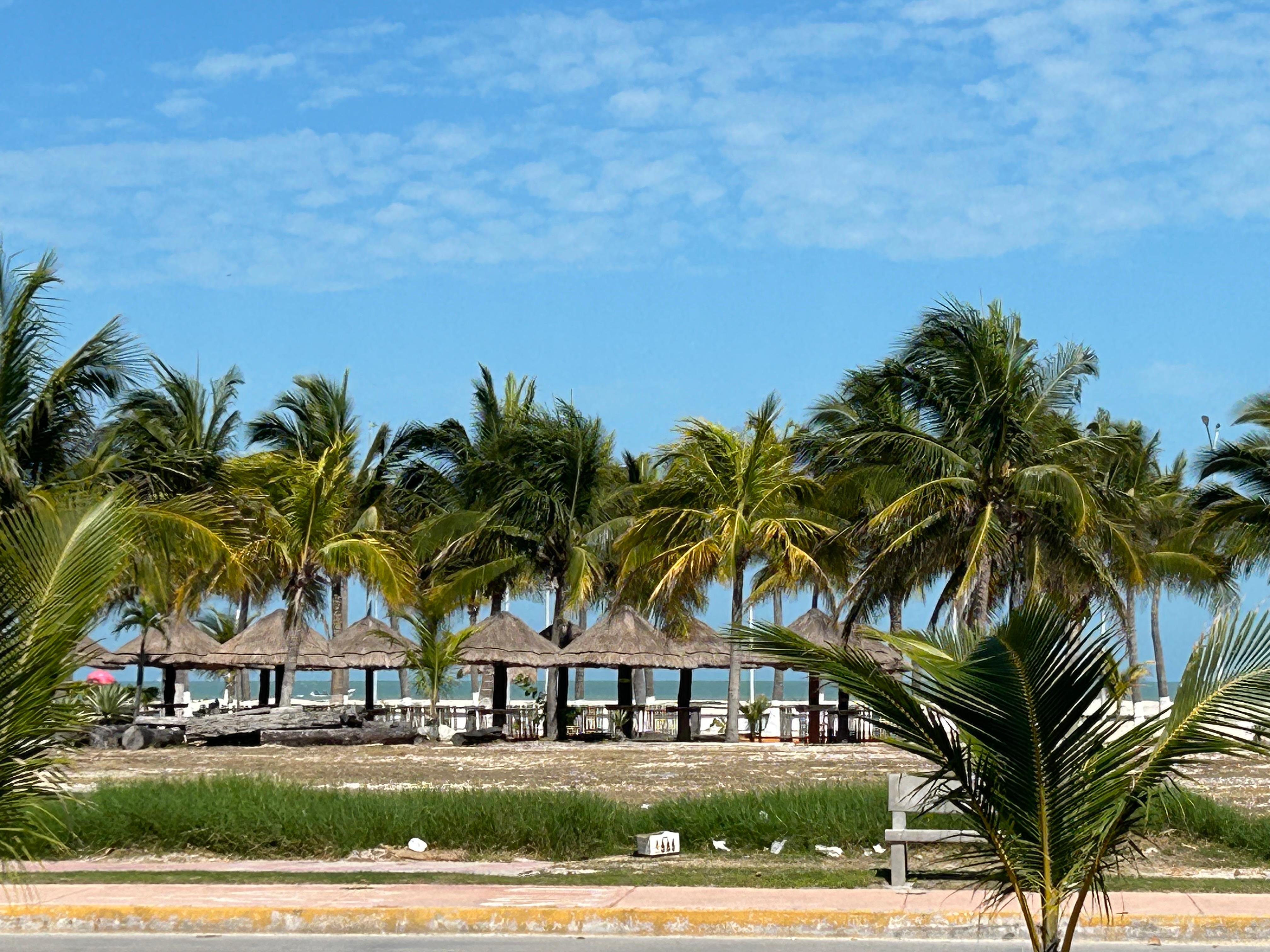 The view of Playa Norte from the balcony of the restaurant 