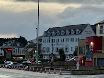 View of hotel from harbor