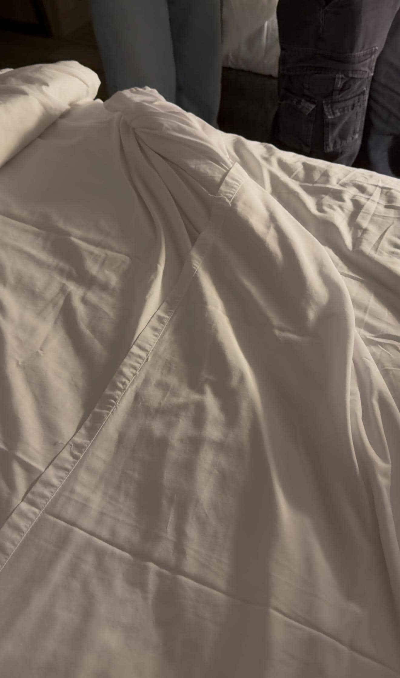 Ruffled unmade sheets