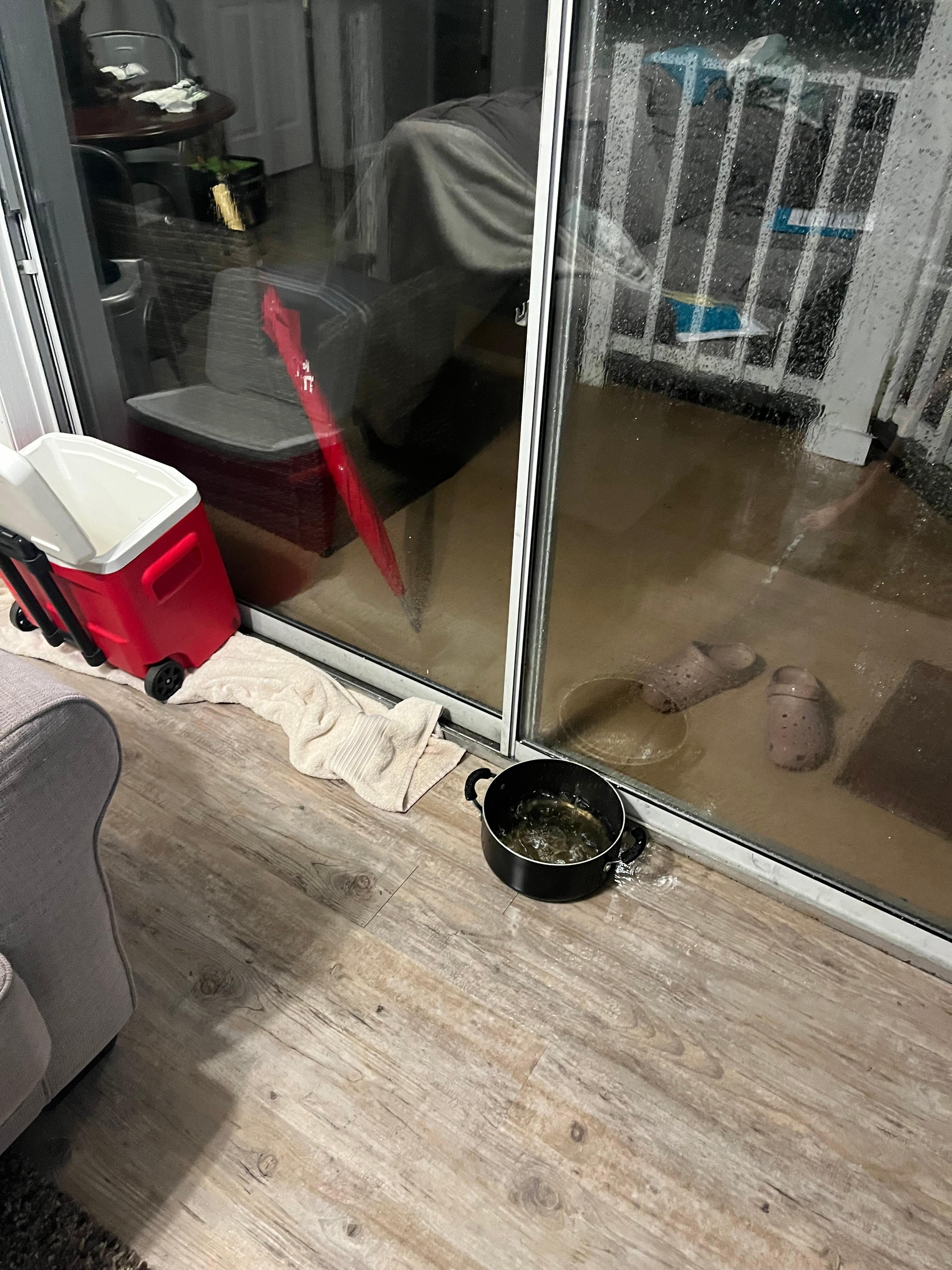 Rain flooding floor