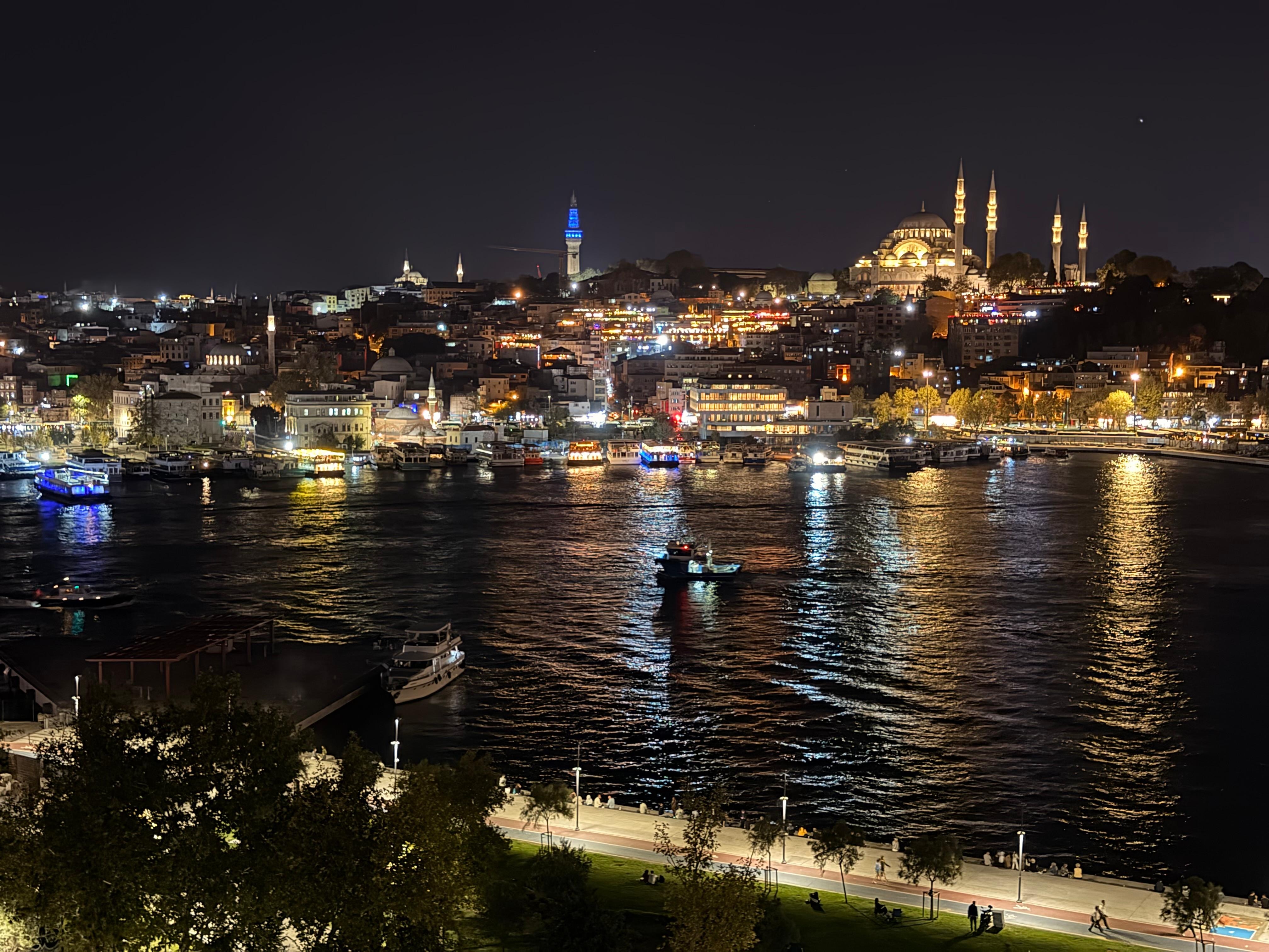 Night view from hotel rooftop 