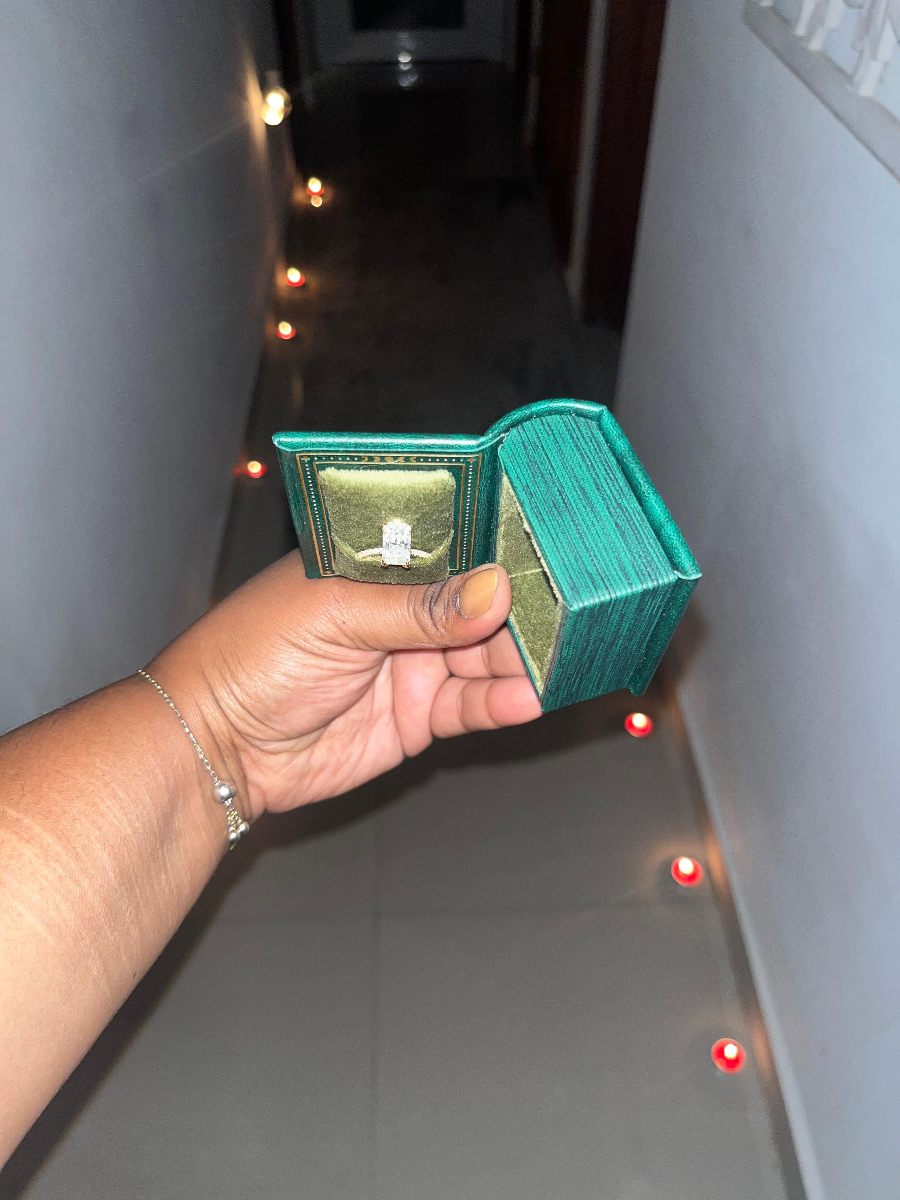 The engagement setup in the hallway 