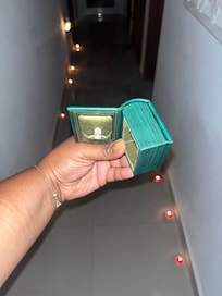 The engagement setup in the hallway