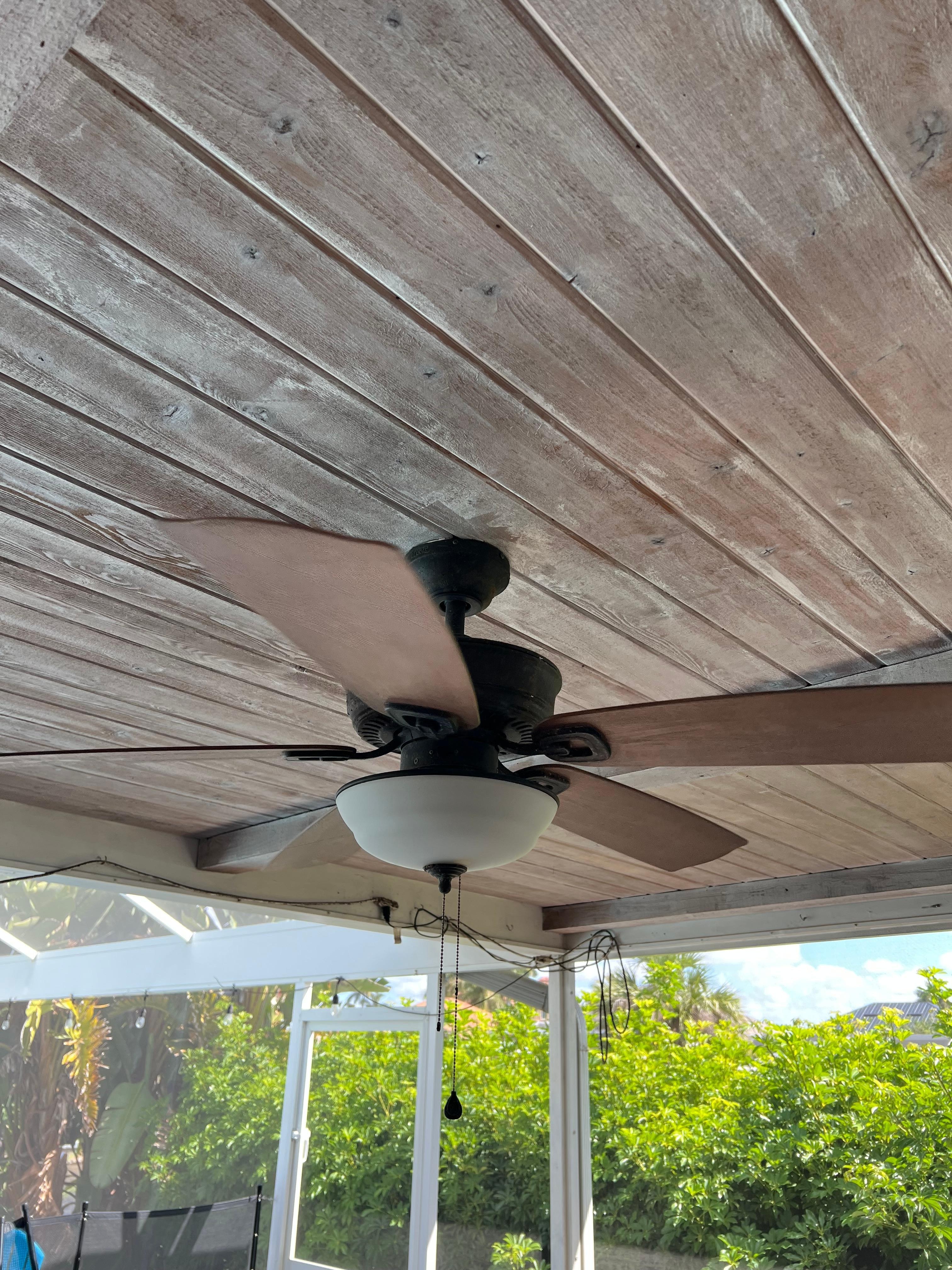 Ceiling fan that we had to turn off because we didn’t trust it from not falling down