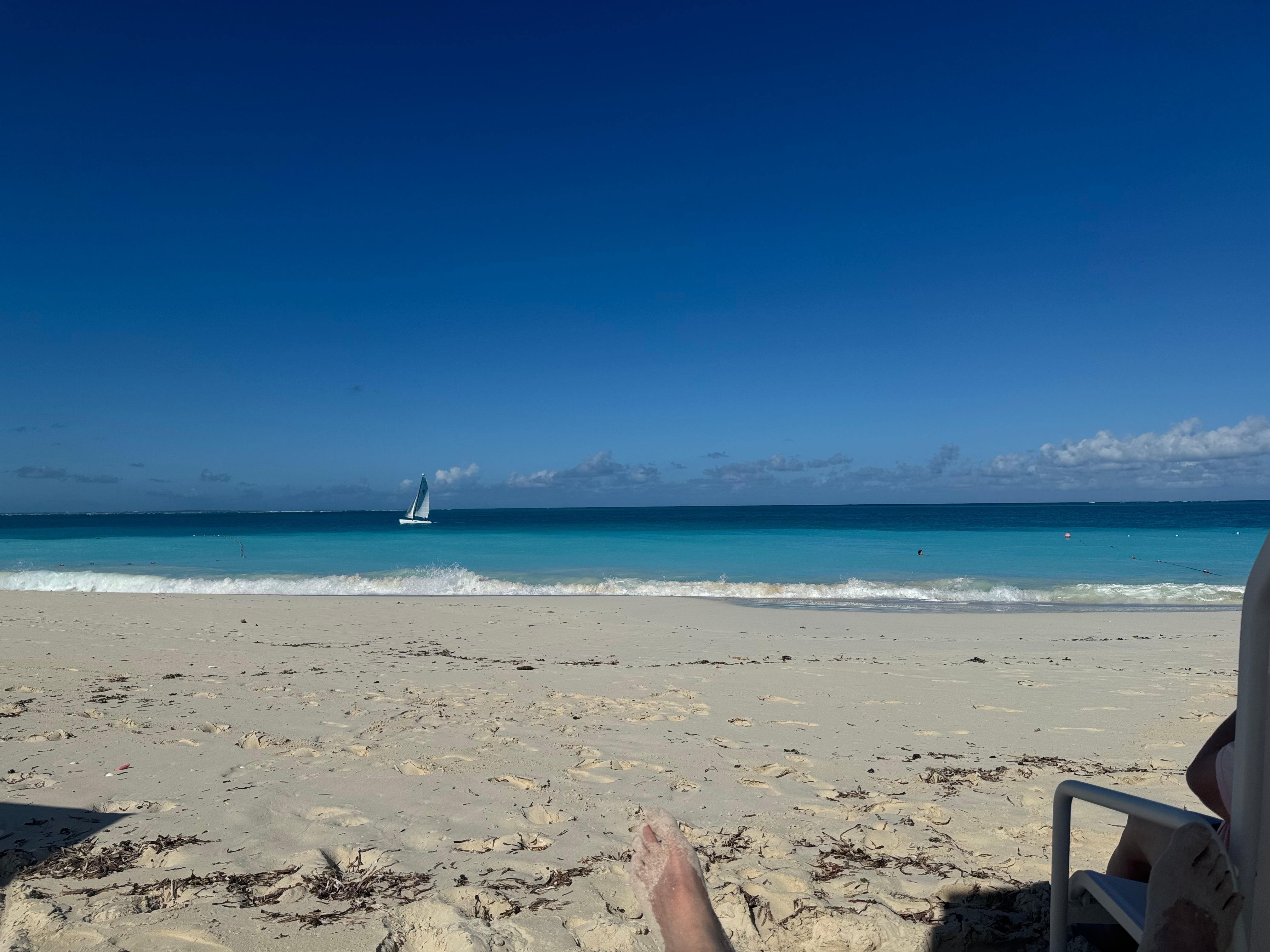 Seating at the beach is very comfy and abundant 