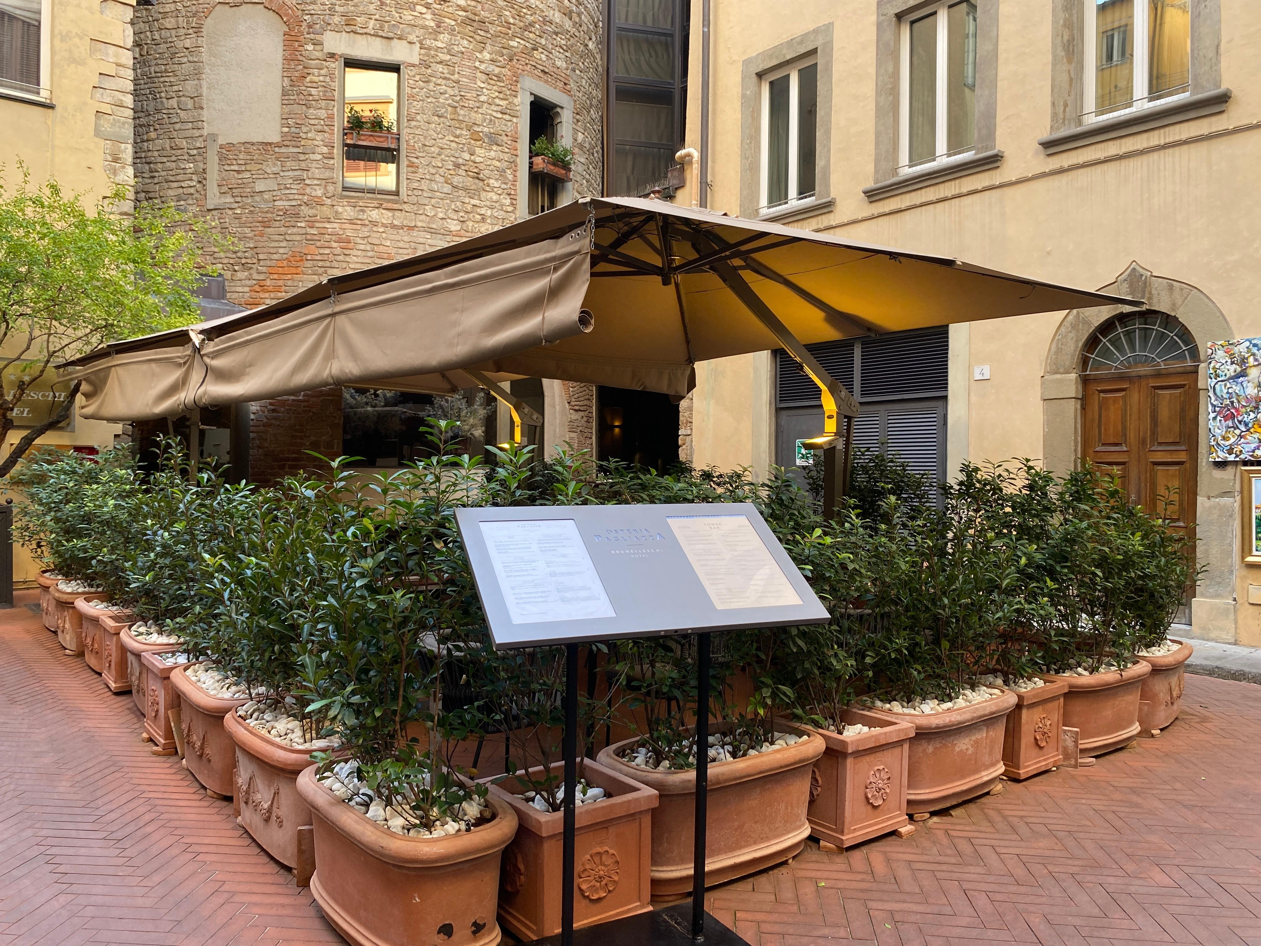 Outside the entrance 