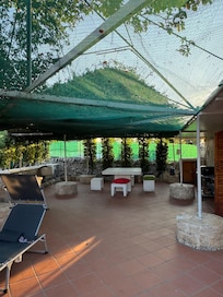 The covered patio.