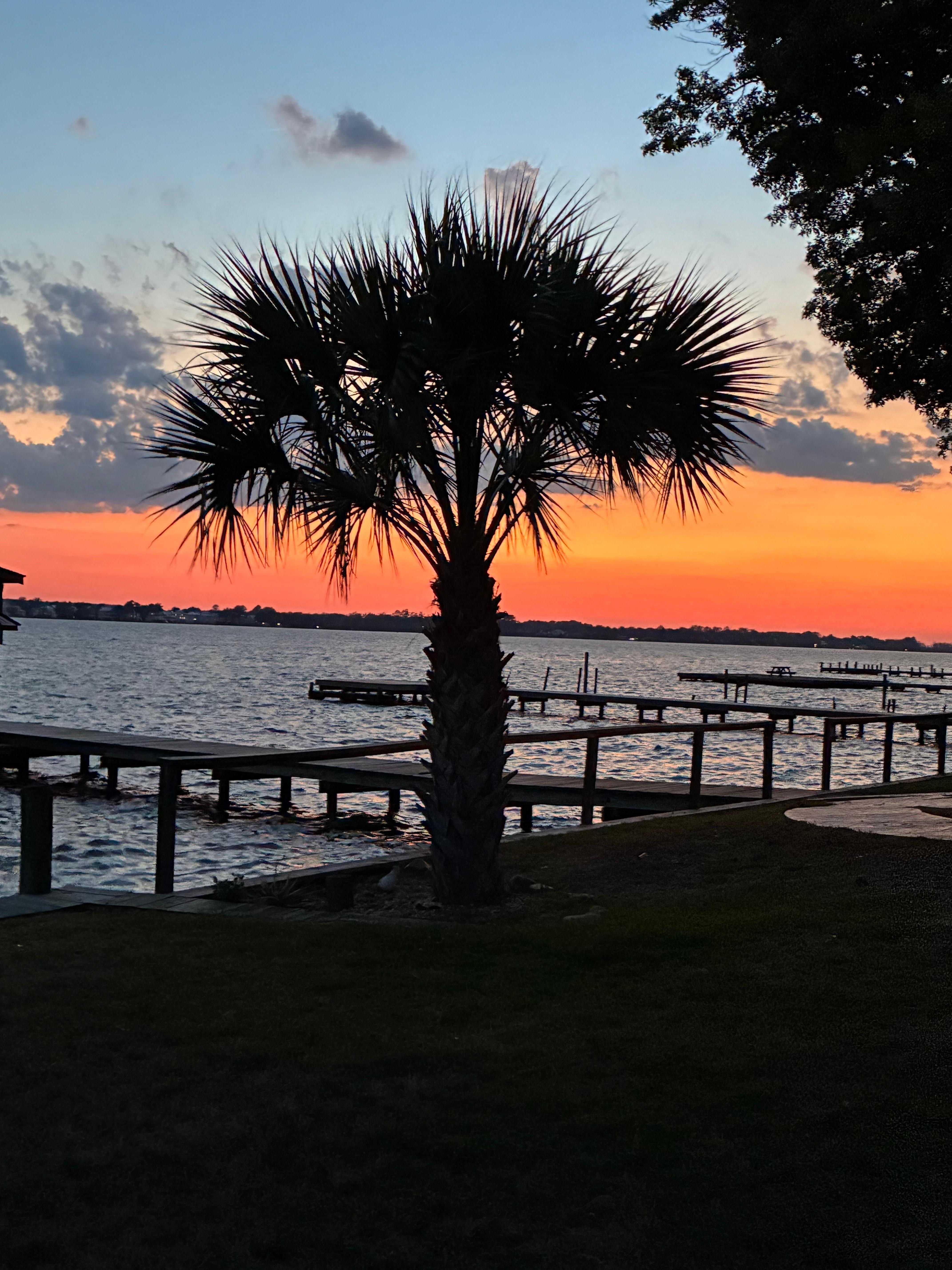 Sunset view from the patio table