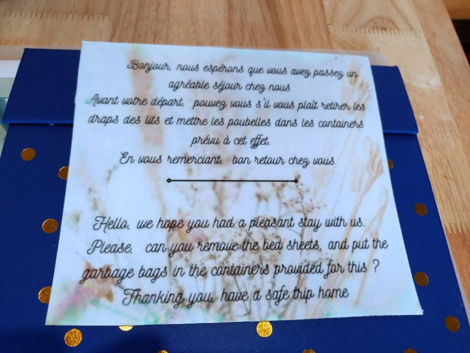 loading off included services on to guests who had to sleep in a mouldy apartment