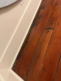 Floor saturated in urine