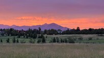 Looking north from the front porch near sunset in July