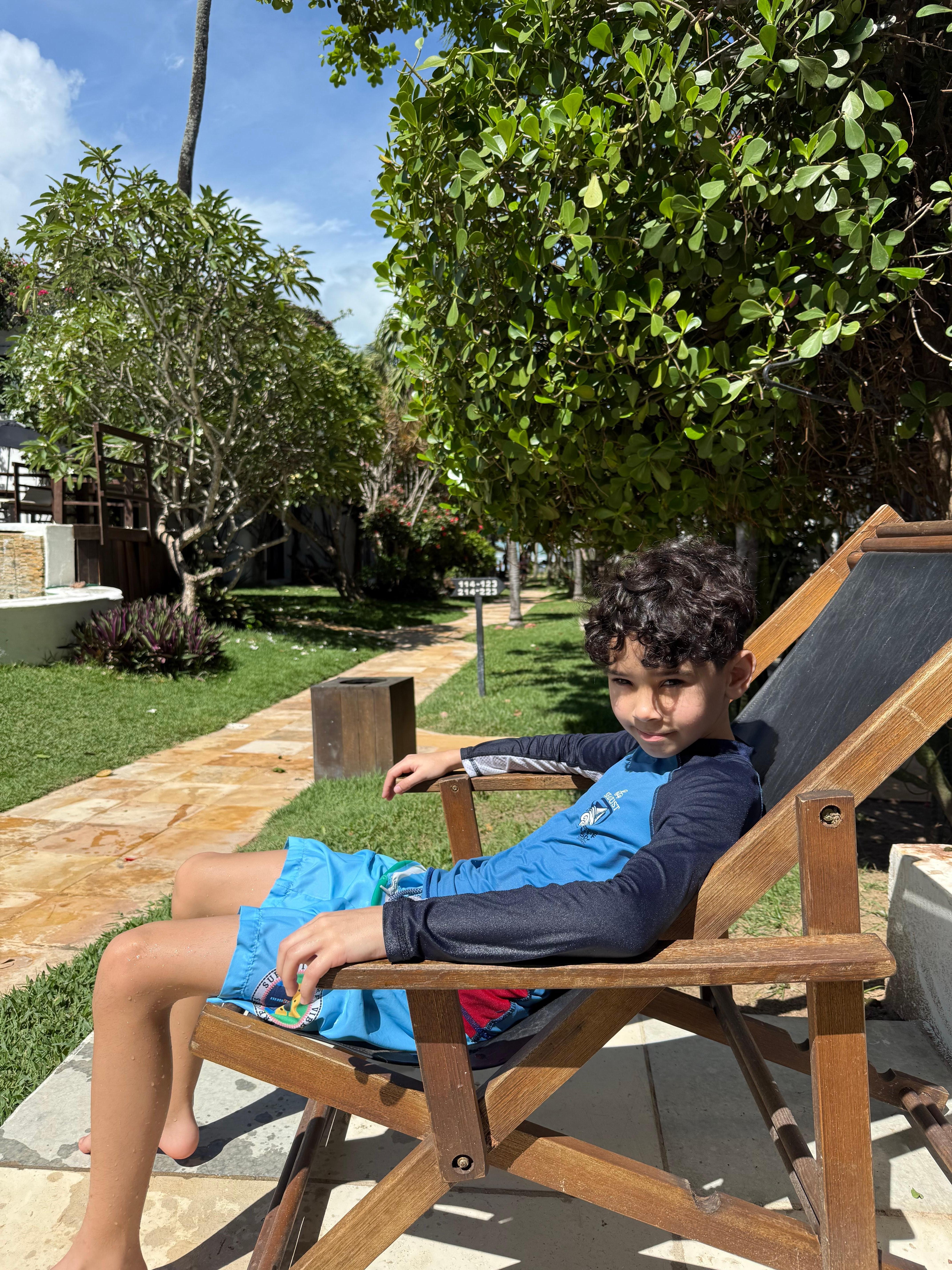 Lounging outside our room