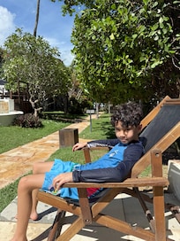 Lounging outside our room