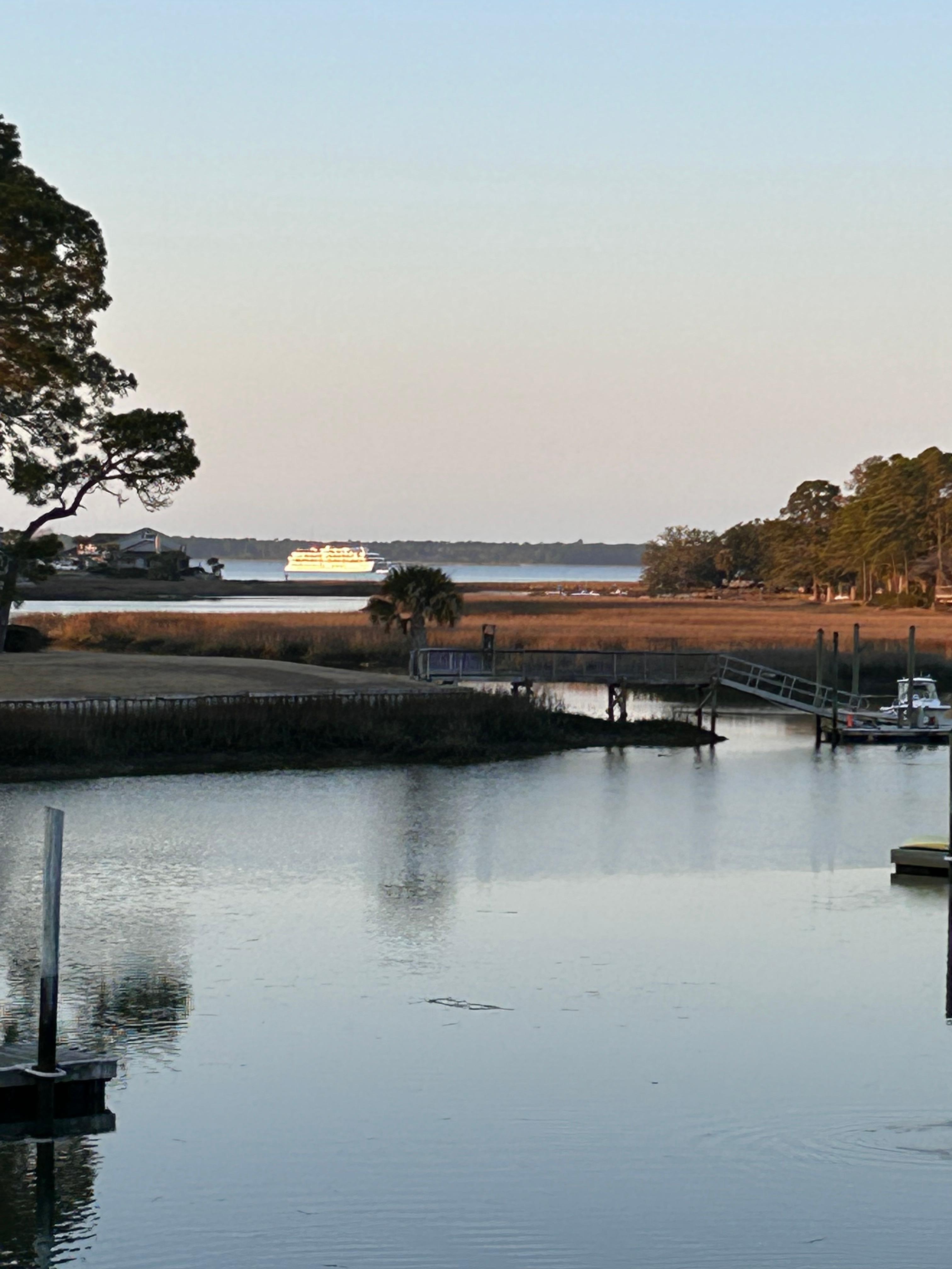 Private patio overlooking the water