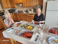 Lobster Dinner in the Kitchen.