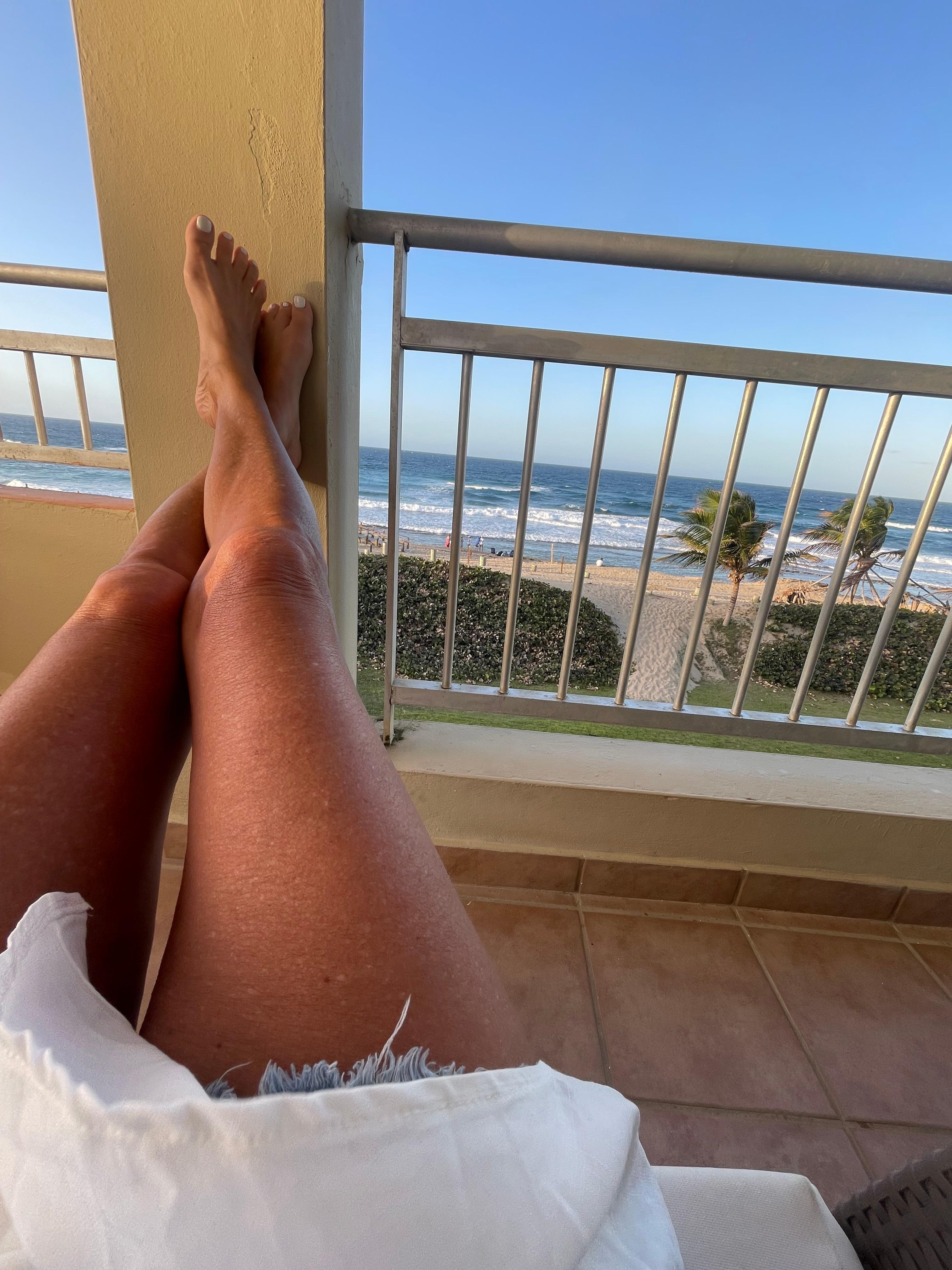 Relaxing on the patioe