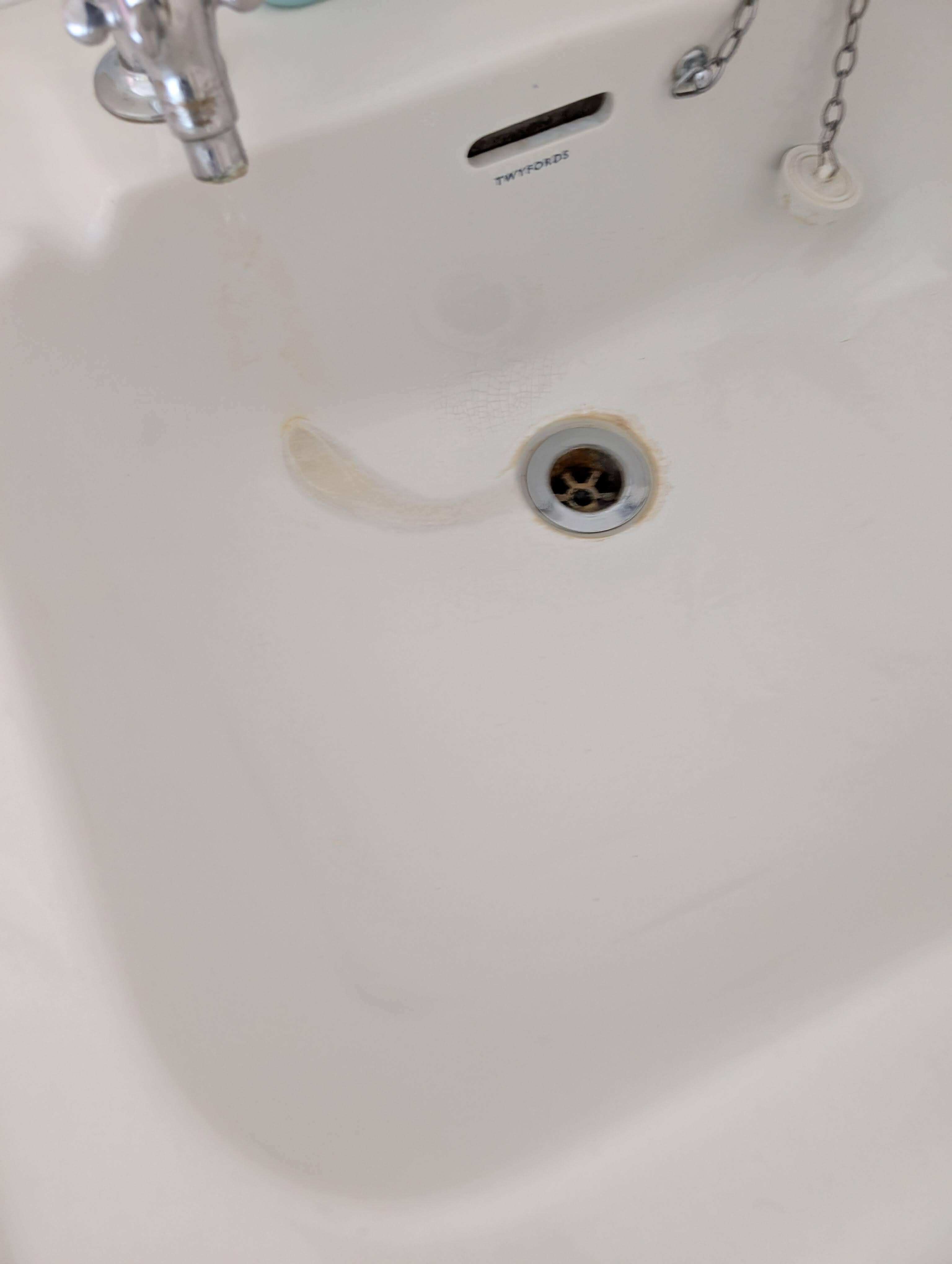 Rust in the sink.