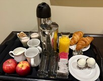 Complimentary delicious fresh food, delivered to our room every morning.