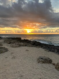 sunset from the point - short walk from beach.
