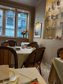 The quaint dining space